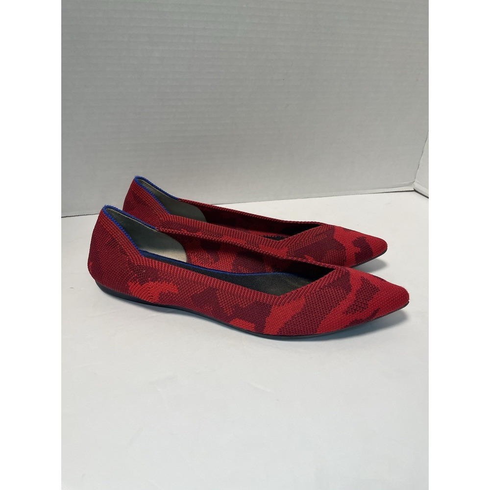 Rothy's The Point Flats Slip On Women's Size 7 Red camouflage Pattern - Picture 5 of 15